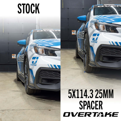 OVERTAKE Wheel Spacers - Pair - 25mm 5x114.3 - Subaru 2015-2026 WRX, 2005-2021 STI, and more