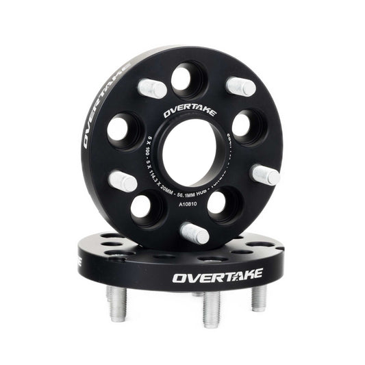 OVERTAKE Wheel Spacer Adapters - Pair - 20mm 5x100 to 5x114.3 - Subaru 2002-2014 WRX, 2004 STI, 2013-2027 BRZ/GR86, and more