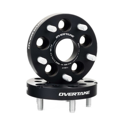 OVERTAKE Wheel Spacer Adapters - Pair - 25mm 5x100 to 5x114.3 - Subaru 2002-2014 WRX, 2004 STI, 2013-2027 BRZ/GR86, and more