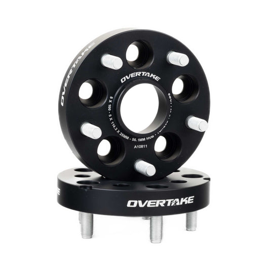 OVERTAKE Wheel Spacer Adapters - Pair - 25mm 5x100 to 5x114.3 - Subaru 2002-2014 WRX, 2004 STI, 2013-2027 BRZ/GR86, and more