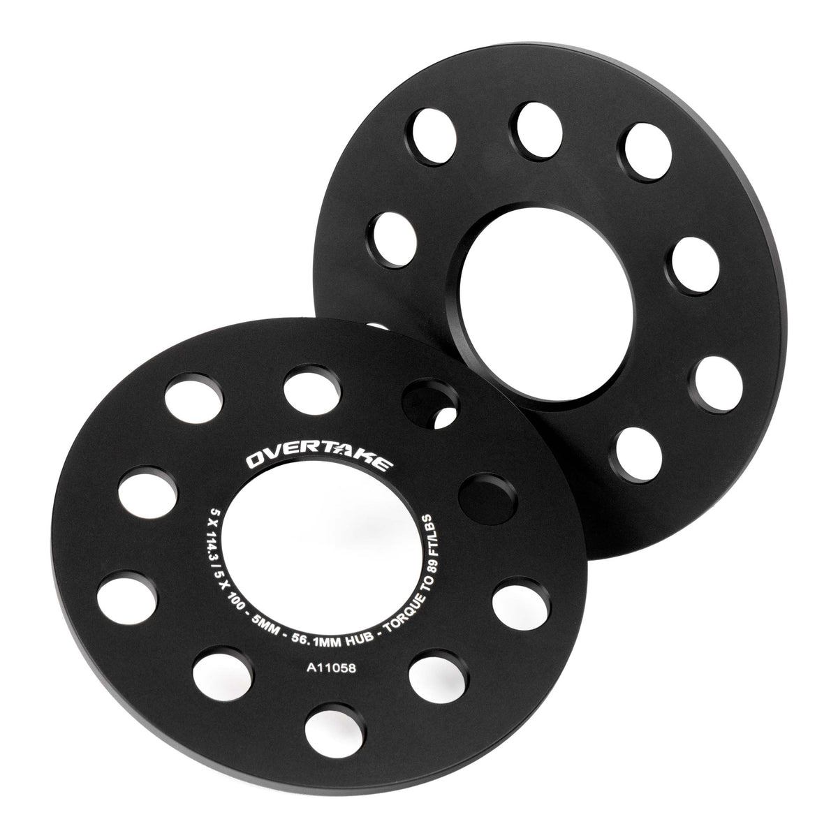 OVERTAKE Wheel Spacers - Pair - 5mm 5x114.3 / 5x100 - 2002-2026 Subaru WRX, 2004-2021 STI, and more