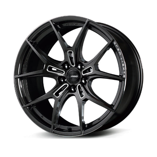 Gram Lights 57FXZ 19x9.5 +38 5x114.3 - Super Dark Gunmetal and Machining Rim Edge DC (Single Wheel)
