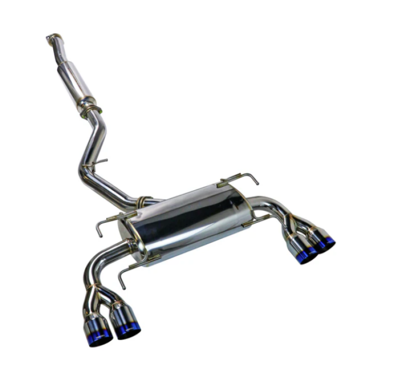 Remark Sports Touring Cat-Back Exhaust - Burnt Quad Tips (Resonated) - 2008-2014 Subaru WRX / STI GR Hatch