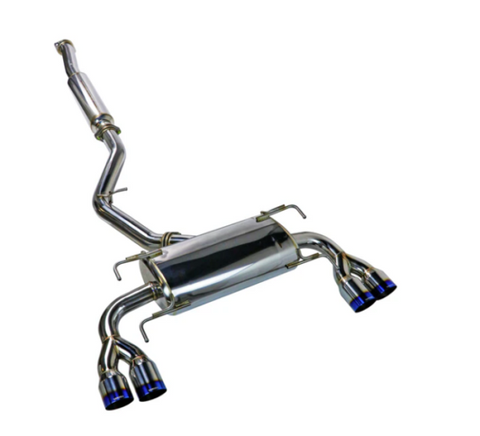 Remark Sports Touring Cat-Back Exhaust - Burnt Quad Tips (Resonated) - 2008-2014 Subaru WRX / STI GR Hatch