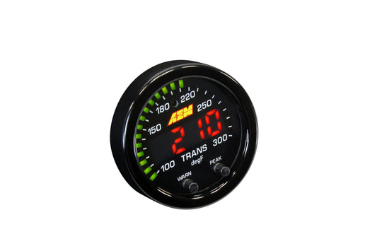 AEM X-Series Temperature Gauge Kit - 100-300F - Black Bezel / Black Face - Universal