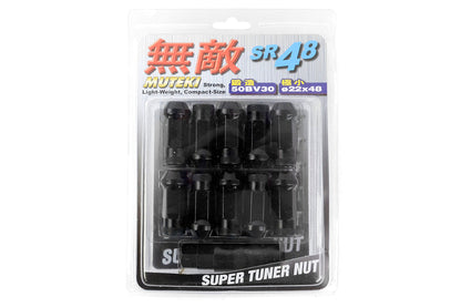 Wheel Mate Muteki SR48 Open End Lug Nuts - Black 12x1.50 48mm