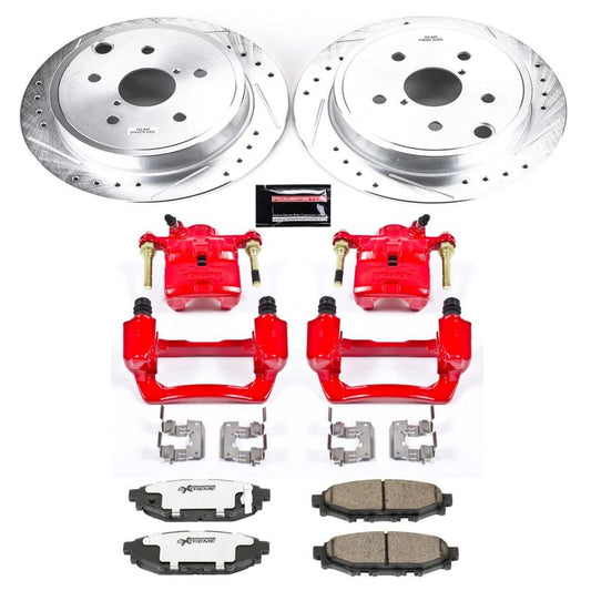 Power Stop Rear Z26 Street Warrior Brake Kit w/Calipers - 2015-2019 Subaru WRX