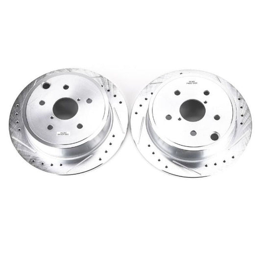 Power Stop Rear Evolution Drilled & Slotted Rotors - Pair - 2015-2021 Subaru WRX