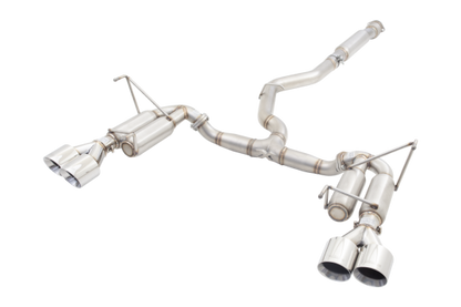 X Force Race Catback Exhaust System with Quad Tip/Hot Dog Resonator - 2011-2021 Subaru WRX / STI