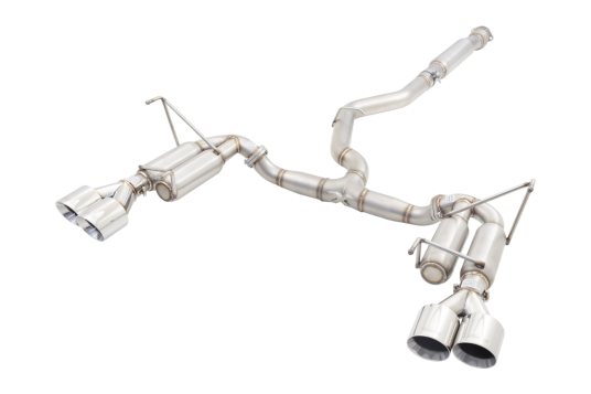 X Force Race Catback Exhaust System with Quad Tip/Hot Dog Resonator - 2011-2021 Subaru WRX / STI
