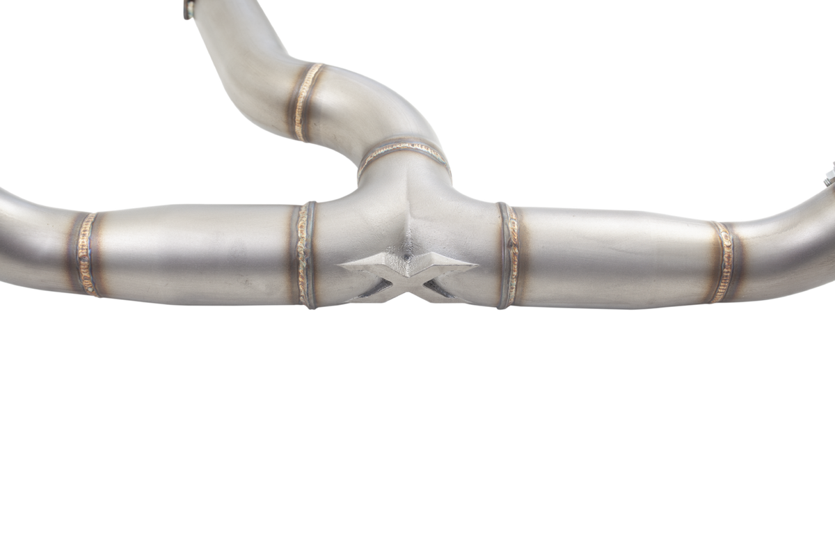 X Force Race Catback Exhaust System with Quad Tip/Hot Dog Resonator - 2011-2021 Subaru WRX / STI