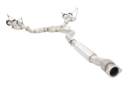 X Force Race Catback Exhaust System with Quad Tip/Hot Dog Resonator - 2011-2021 Subaru WRX / STI
