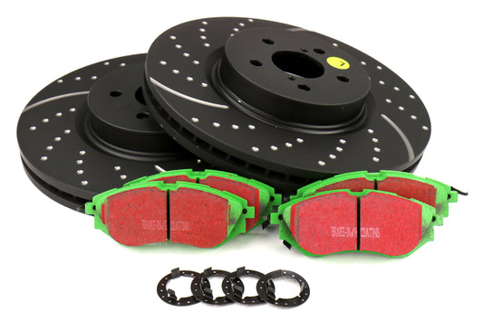 EBC S10K Greenstuff Pad and GD Rotor Rear Kit- 2003-2005 Subaru WRX