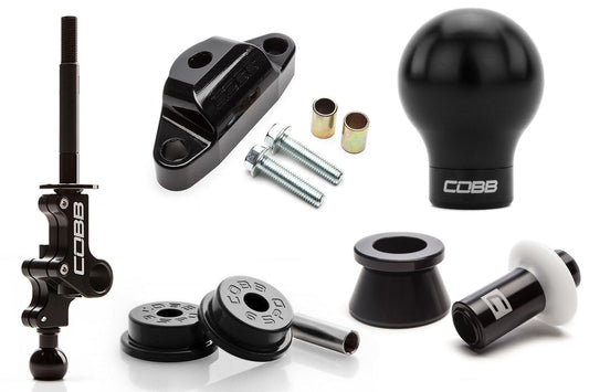 Cobb Stg 2+ Drivetrain Pkg w/ Weighted Shift Knob - Black Knob / Black Lockout - 2004-2021 Subaru STI 6MT