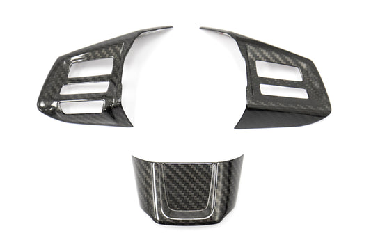 OLM Carbon Fiber Steering Wheel Covers - 2015 Subaru WRX / 2015 STI (MT)