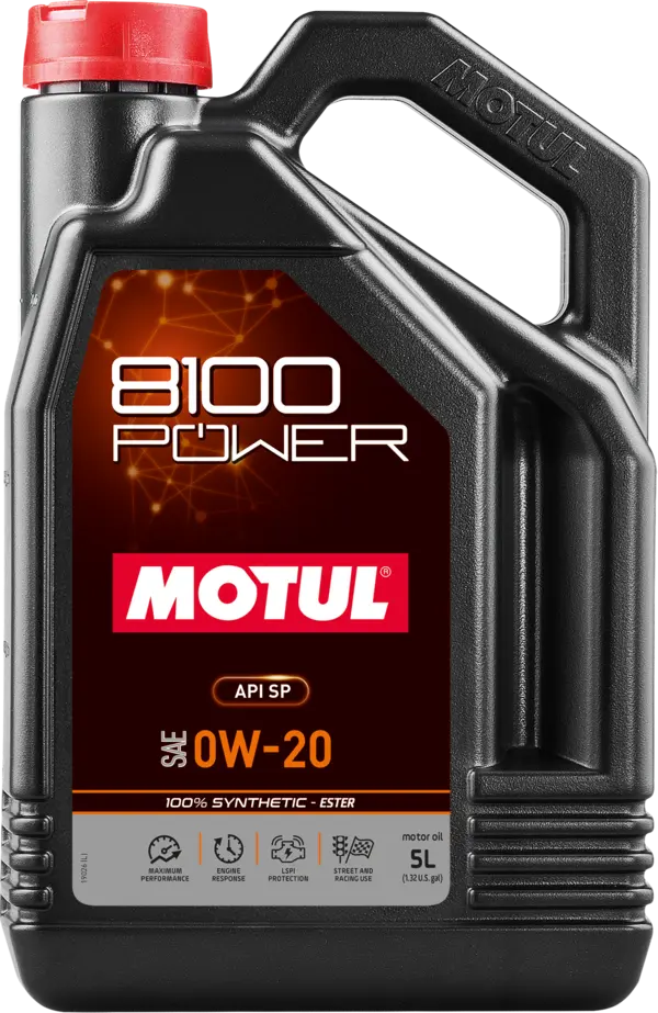 Motul 8100 Power 0W20 Synthetic Engine Oil (5 Liter Jug)