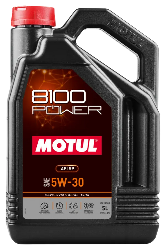 Motul 8100 Power 5W30 Synthetic Engine Oil (5 Liter Jug)