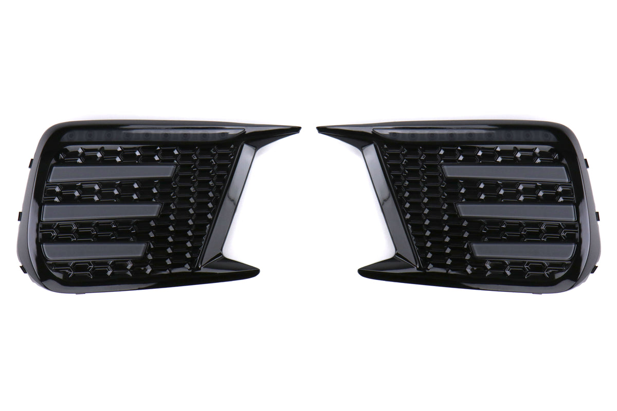 OLM Smoked Tri Bar Fog Light Bezel (No Fog Hole) - 2018-2021 Subaru WRX / STI