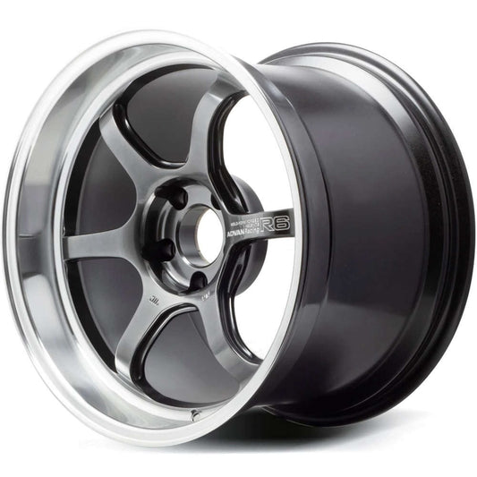 Advan R6 Racing Hyper Black (Machined Lip) 18x9.5 +45 5x114.3 (Single Wheel) - 2015-2024 Subaru WRX / 2015-2021 STI / 2019-2024 Forester