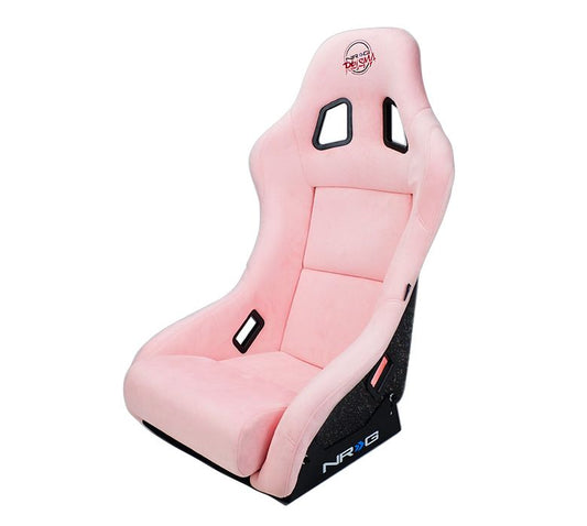 NRGFRP-303PK-PRISMA NRG Innovations FRP Bucket Seat PRISMA Edition with pearlized back. All Pink alcantara vegan material. (Medium),