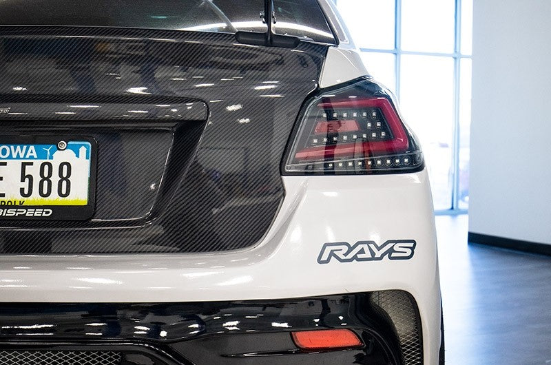 SCDLT-WRX15BKLED-SQ-TM Spec-D Sequential LED Tail Lights - 2015+ WRX / STI-Glossy Black-Clear Lens-Red LED Bar,