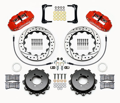 WIL140-12877-DR Wilwood FNSL6R Rear Brake Kit 12.88in Drilled/Slotted Red - 2008-2014 Subaru WRX,