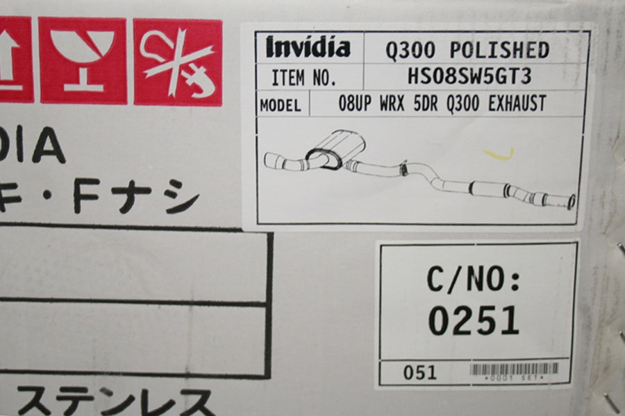 INVHS08SW5GT3 Invidia Q300 Cat Back Exhaust - 2008-2010 Subaru WRX Hatchback,