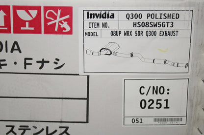 INVHS08SW5GT3 Invidia Q300 Cat Back Exhaust - 2008-2010 Subaru WRX Hatchback,