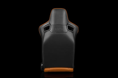 BRMBRR1X-BTBS Braum Elite-X Series Sport Seats - British Tan Leatherette (Black Stitching) Pair - Universal,