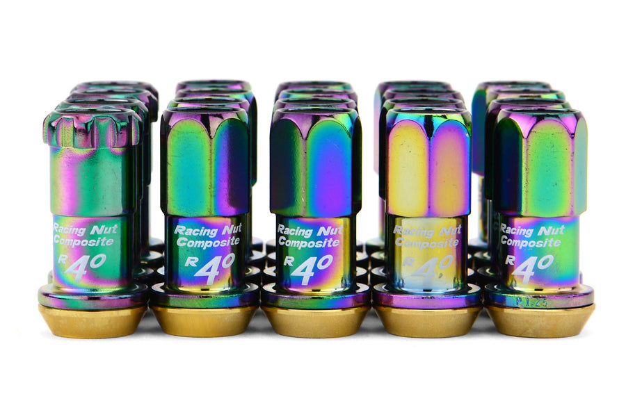 KICKRC13N Project Kics R40 Lug Nuts - 2015+ WRX / 2015+ STI / 2013+ FT86-R40 REVO Neo Chrome with Locks,