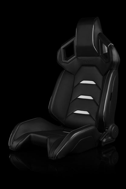 BRMBRR5-BKWW BRAUM ALPHA-X Series Sport Seats - Universal-Black & White,