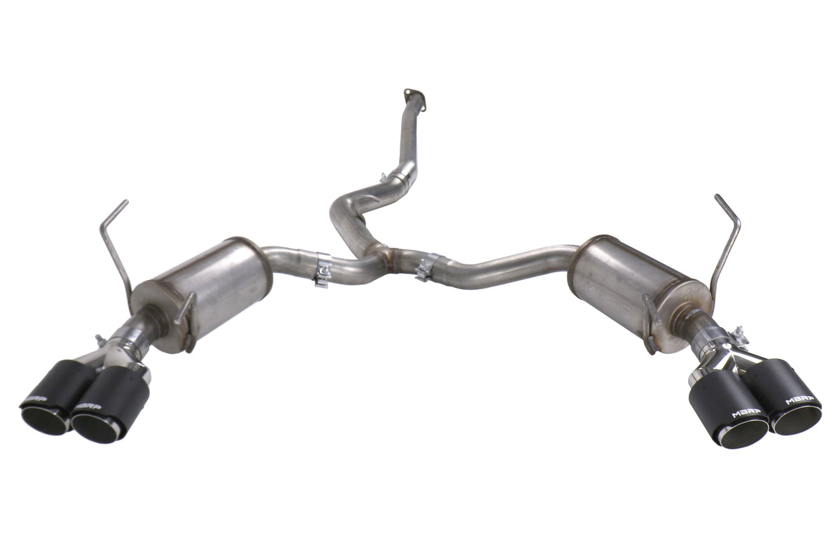 MBRS48003CF MBRP Street 3in Quad Tip Cat Back Exhaust - 2015+ WRX / STI-Carbon Fiber,