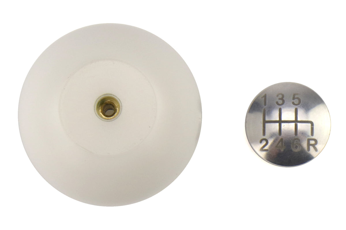 BBA031-00-009N Boomba Racing White Delrin Weighted Shift Knob  - 2015+ WRX / 2015+ STI / 2014+ Forester-Silver,