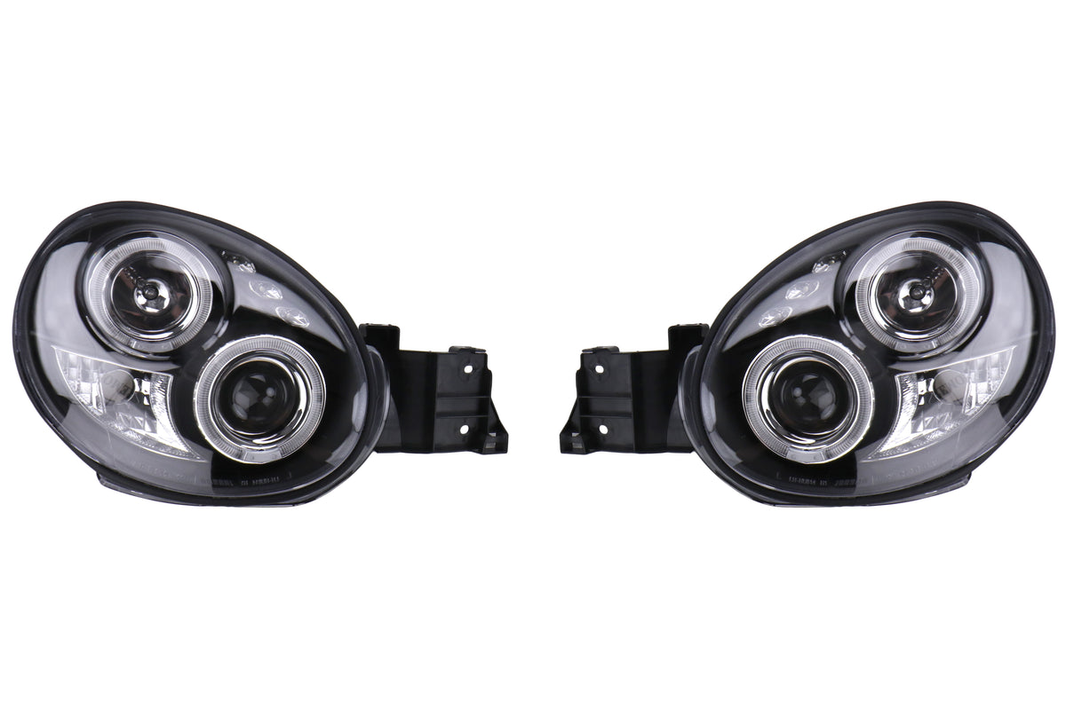 SCDLHP-WRX02JM-TM Spec-D Black Dual Projector Headlights w/ Parking LEDs - 2002-2003 Subaru WRX,