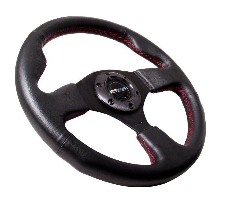 NRGRST-012R-RS NRG Race Series Steering Wheel - Universal-Suede w/ Red Stitch,