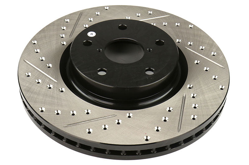 STT127.47027R Stoptech Drilled and Slotted Rotor Single Front Right - 2015-2021 Subaru WRX,