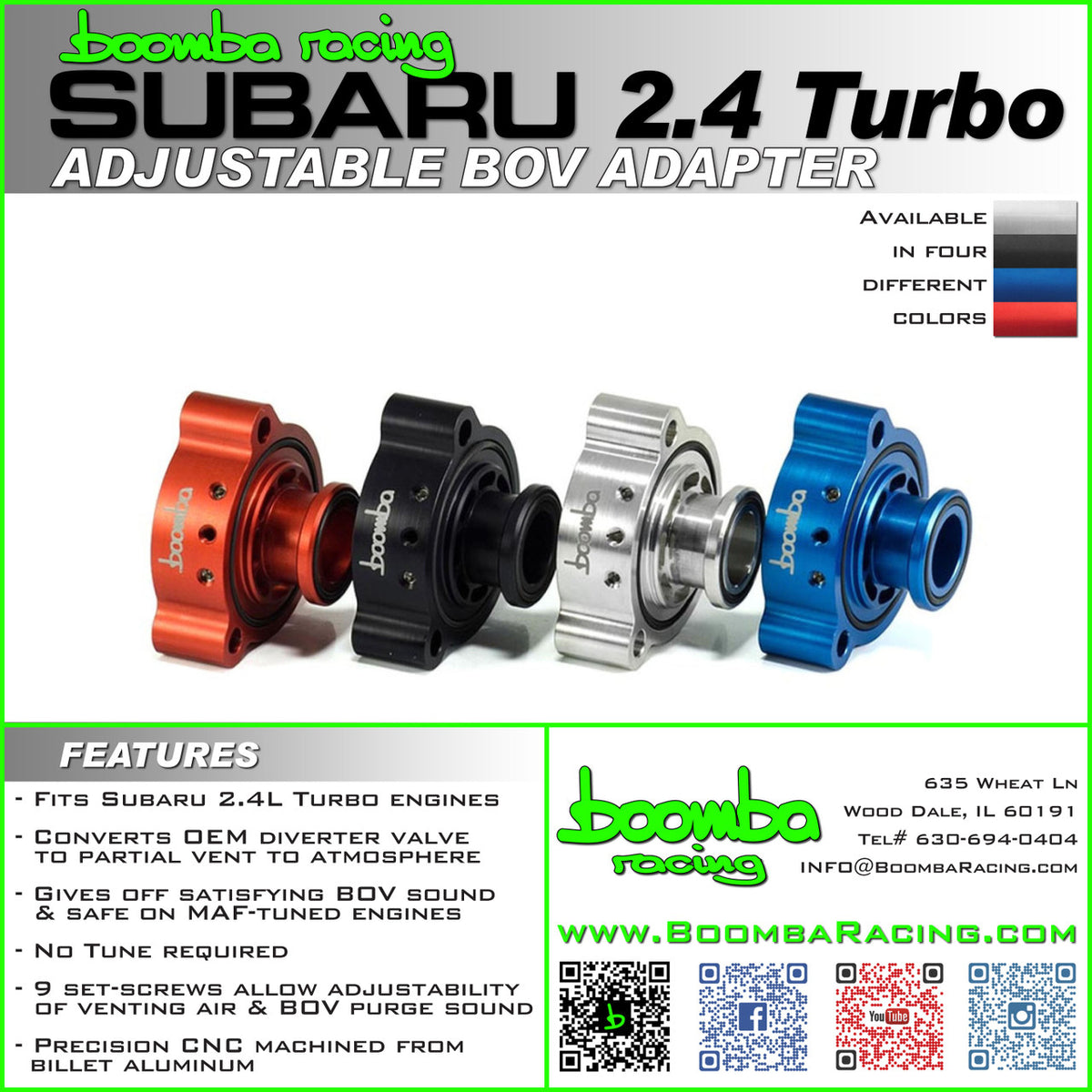 Boomba Racing BOV ADAPTOR - BLACK - 2022-2024 Subaru WRX