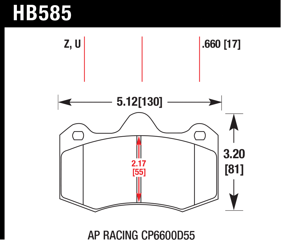 HWKHB585U.660 Hawk DTC-70 Race Brake Pads,