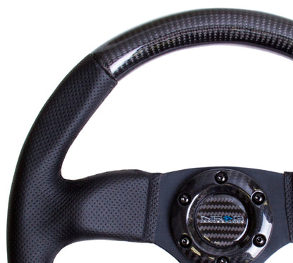 NRGST-009CFBS NRG Flat Bottom Carbon Fiber Steering Wheel 320mm Carbon Fiber Center Plate - Universal,