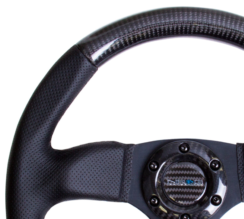 NRGST-009CFBS NRG Flat Bottom Carbon Fiber Steering Wheel 320mm Carbon Fiber Center Plate - Universal,