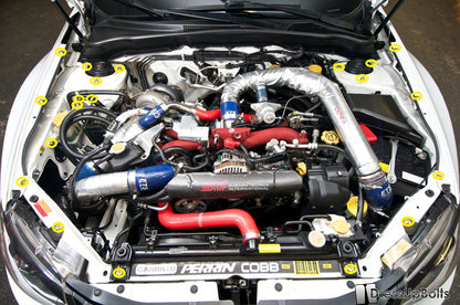 Fast Turn Fittings Titanium Hardware Engine Bay Kit (Gold) - 2008-2014 Subaru WRX/STI
