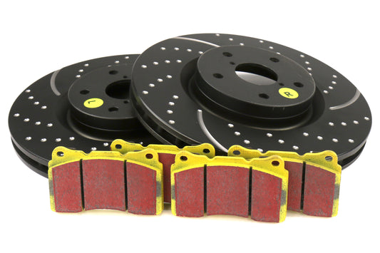 EBCS5KF1111 EBC Brakes S5 Front Brake Kit Yellowstuff Pads and 3GD Rotors - 2005+ Subaru STI,