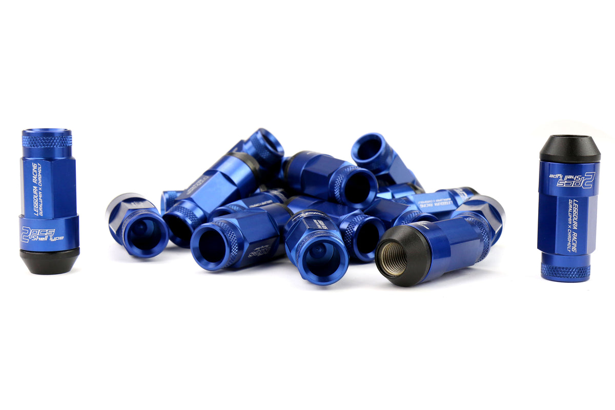 KICWRL5313U Project Kics Leggdura Racing Shell Type Lug Nut 53mm (Open-End) - 2015+ WRX / 2015+ STI / 2013+ FT86-Blue,