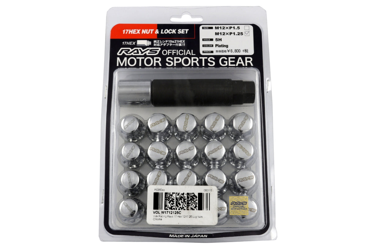 VLKW1712125C Rays Lug Nuts 17Hex Lock & Lug Nut Chrome,