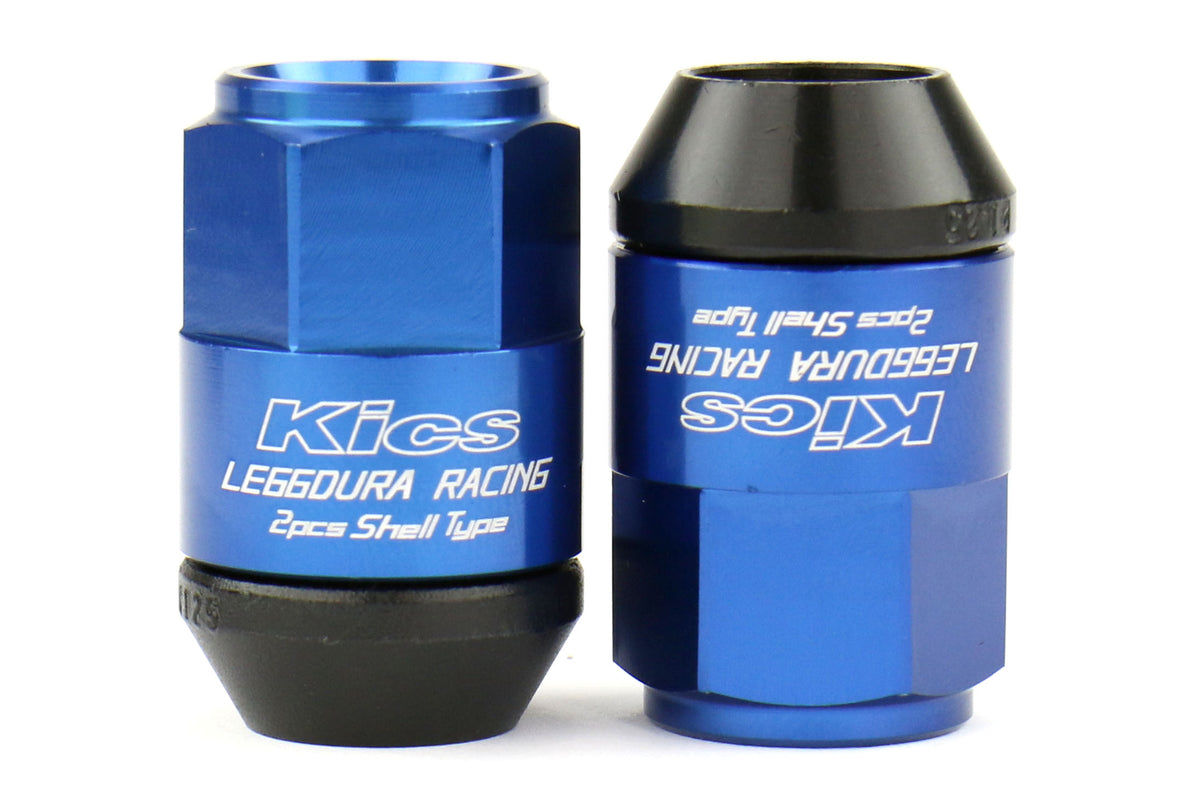 KICWCL3513U Project Kics Leggdura Racing Shell Type Lug Nut 35mm (Closed-End) - 2015+ WRX / 2015+ STI / 2013+ FT86-Blue,