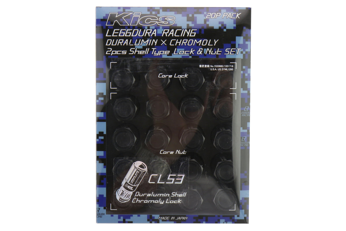 KICWCL5313K Project Kics Leggdura Racing Shell Type Lug Nut 53mm (Closed-End) - 2015+ WRX / 2015+ STI / 2013+ FT86-Black,
