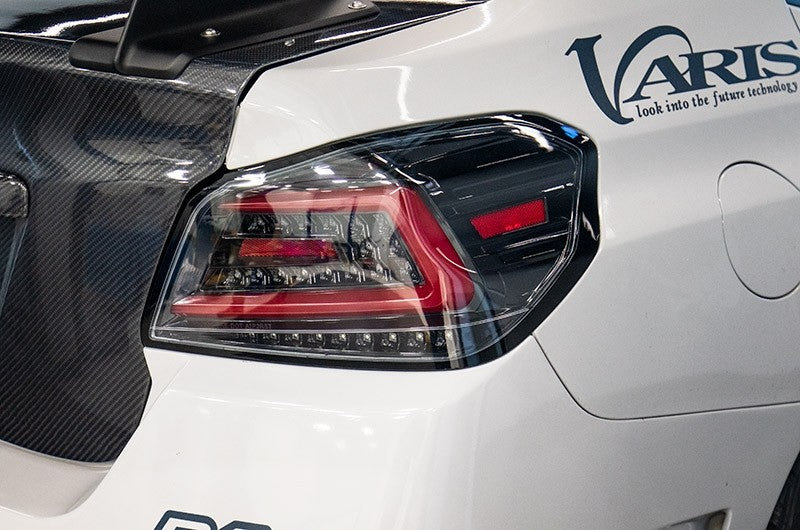 SCDLT-WRX15BKLED-SQ-TM Spec-D Sequential LED Tail Lights - 2015+ WRX / STI-Glossy Black-Clear Lens-Red LED Bar,