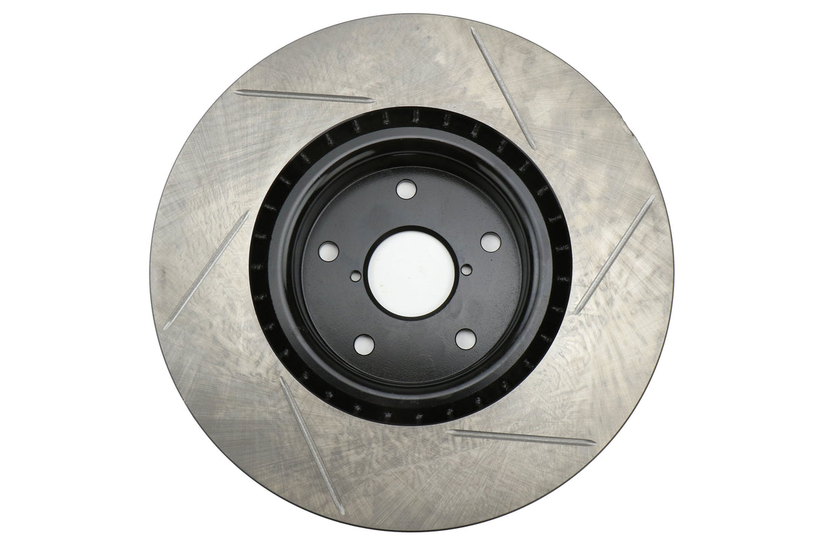 STT937.47010 Stoptech Street Axle Pack Slotted Rotors With Pads Front - 2008-2017 Subaru STI,