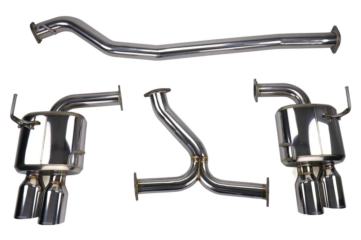 REMRK-C4076S-01 Remark 4" Quad Exhaust - 2015+ WRX / STI-Stainless Steel-Non-Resonated,