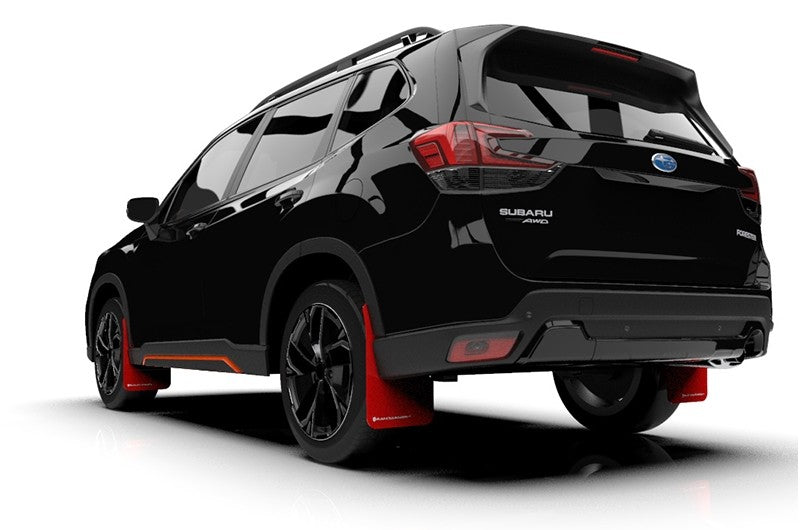 RALMF52-UR-RD/WH Rally Armor UR Mudflaps - 2019+ Forester-Red Mud Flap with White Logo,